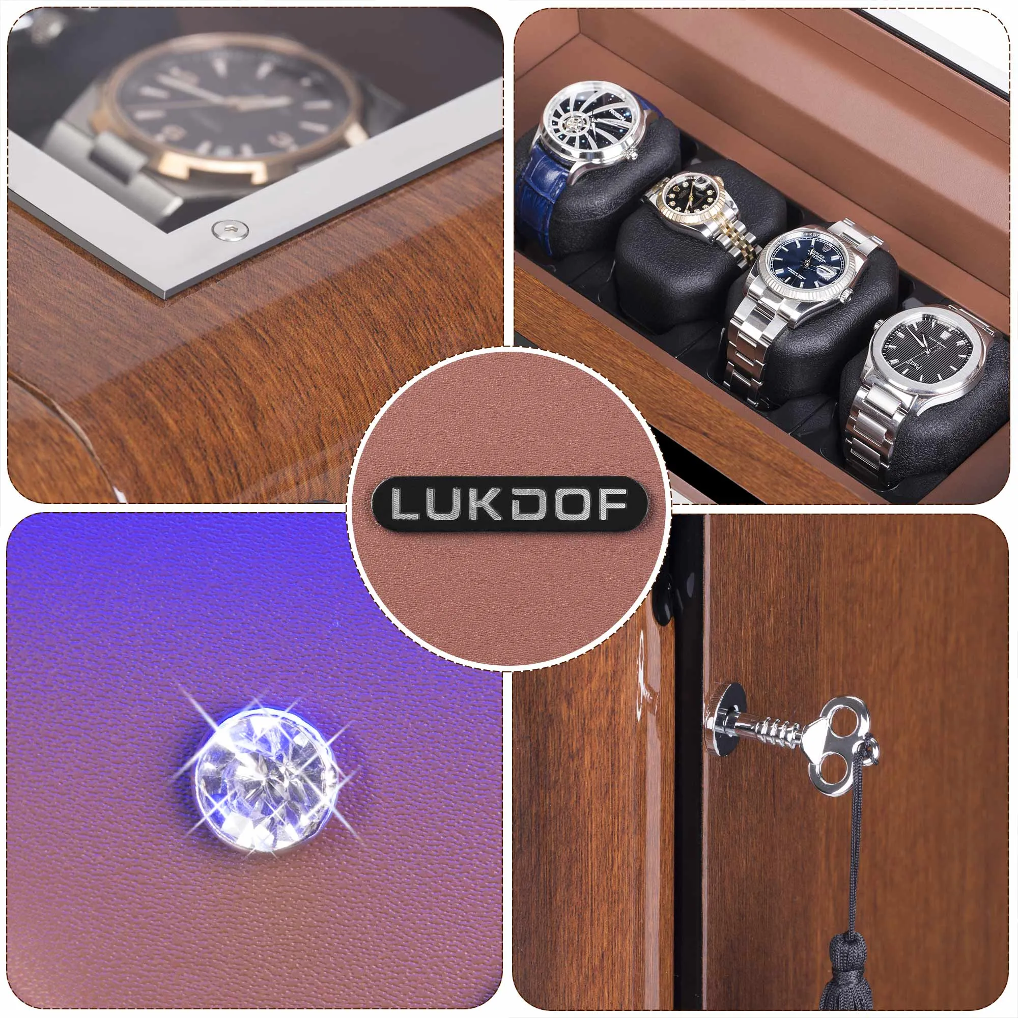 [ NEW ARRIVALS ] 6 4 Walnut Wood Automatic Quad Watch Winder