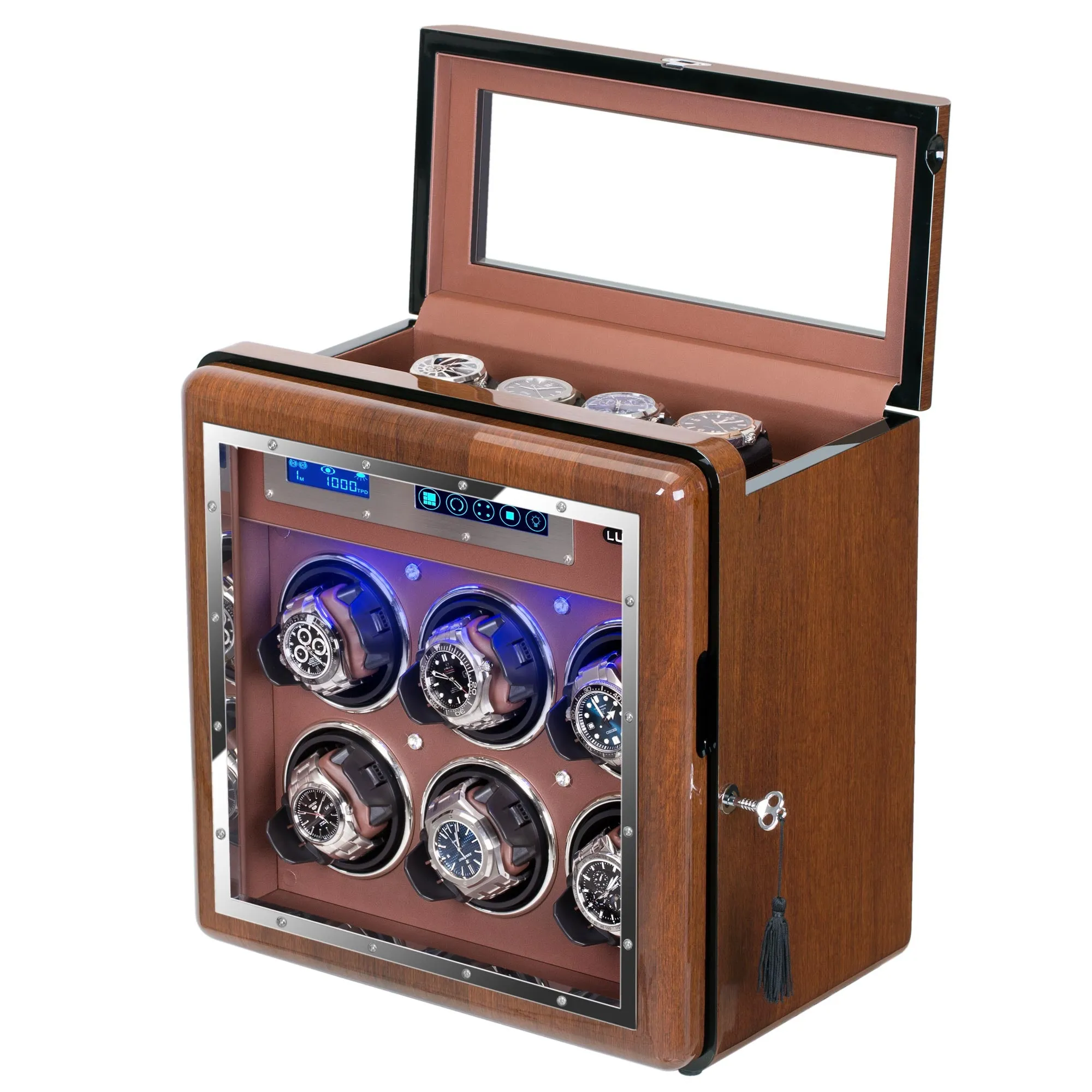 [ NEW ARRIVALS ] 6 4 Walnut Wood Automatic Quad Watch Winder