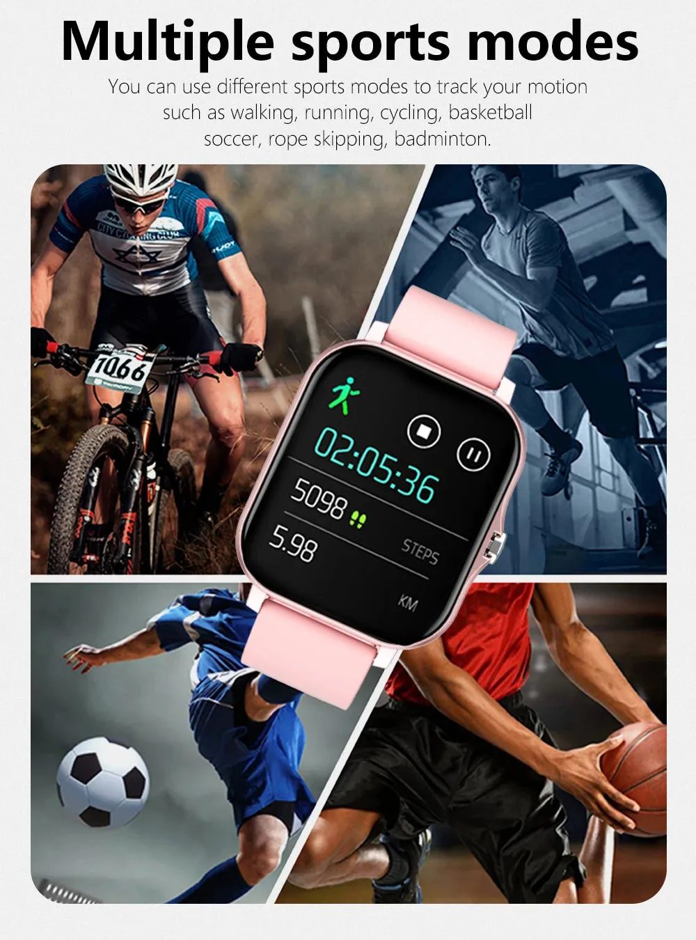 1.83 Inch Sports Smart Watch Fitness Clock Health Monitor Waterproof Smartwatch Wireless Call for Men Women IOS Xiaomi 2024