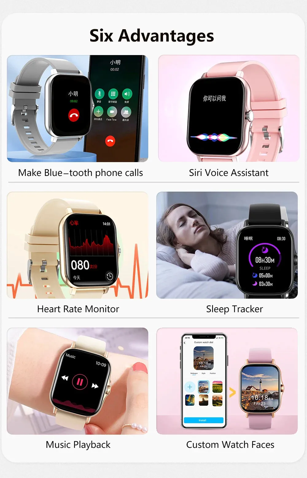 1.83 Inch Sports Smart Watch Fitness Clock Health Monitor Waterproof Smartwatch Wireless Call for Men Women IOS Xiaomi 2024