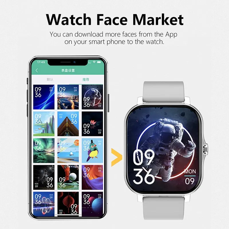 1.83 Inch Sports Smart Watch Fitness Clock Health Monitor Waterproof Smartwatch Wireless Call for Men Women IOS Xiaomi 2024