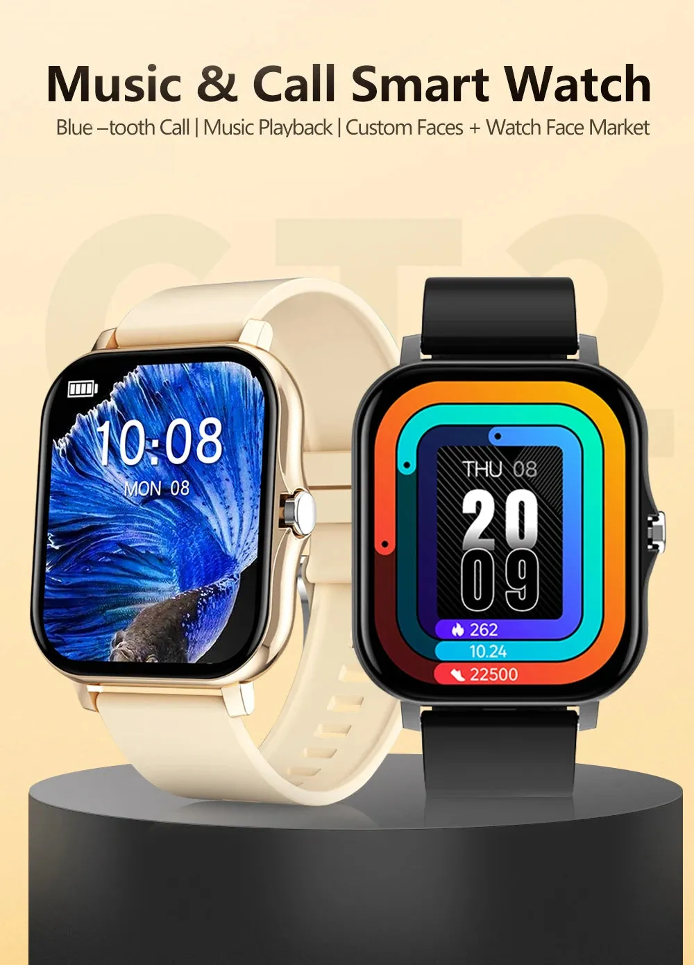 1.83 Inch Sports Smart Watch Fitness Clock Health Monitor Waterproof Smartwatch Wireless Call for Men Women IOS Xiaomi 2024