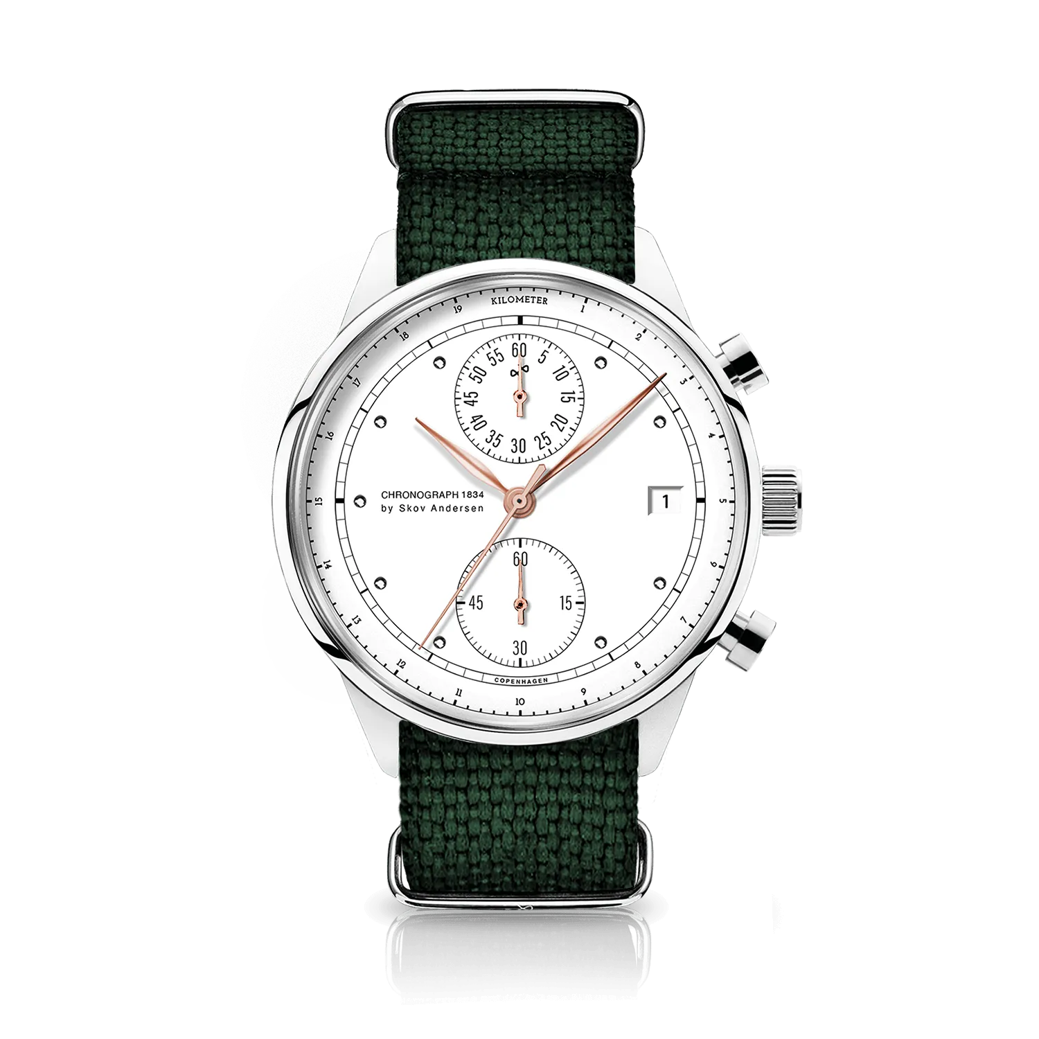 1834 Chronograph, Steel / White