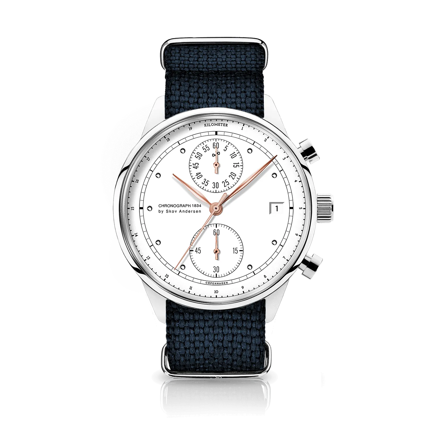 1834 Chronograph, Steel / White