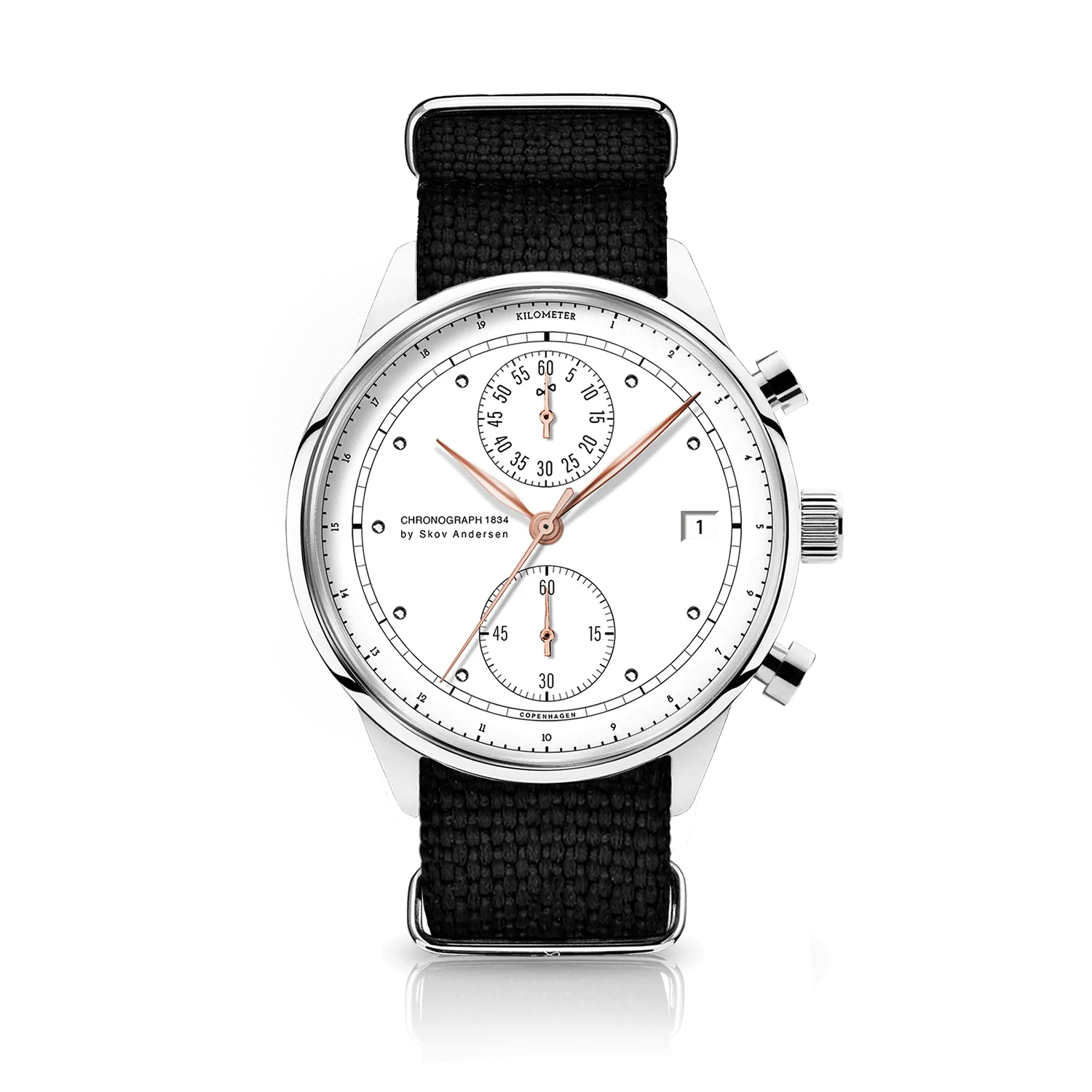 1834 Chronograph, Steel / White