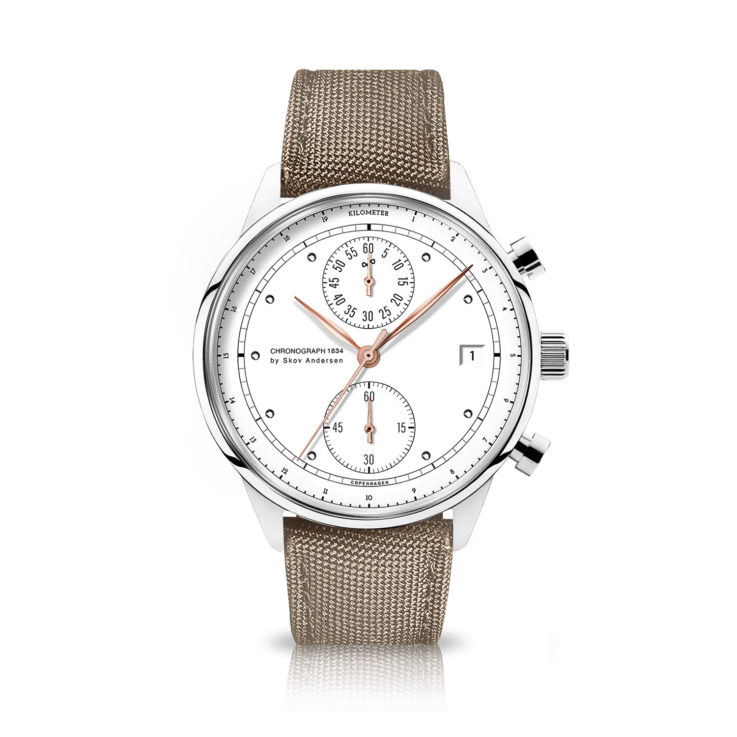1834 Chronograph, Steel / White