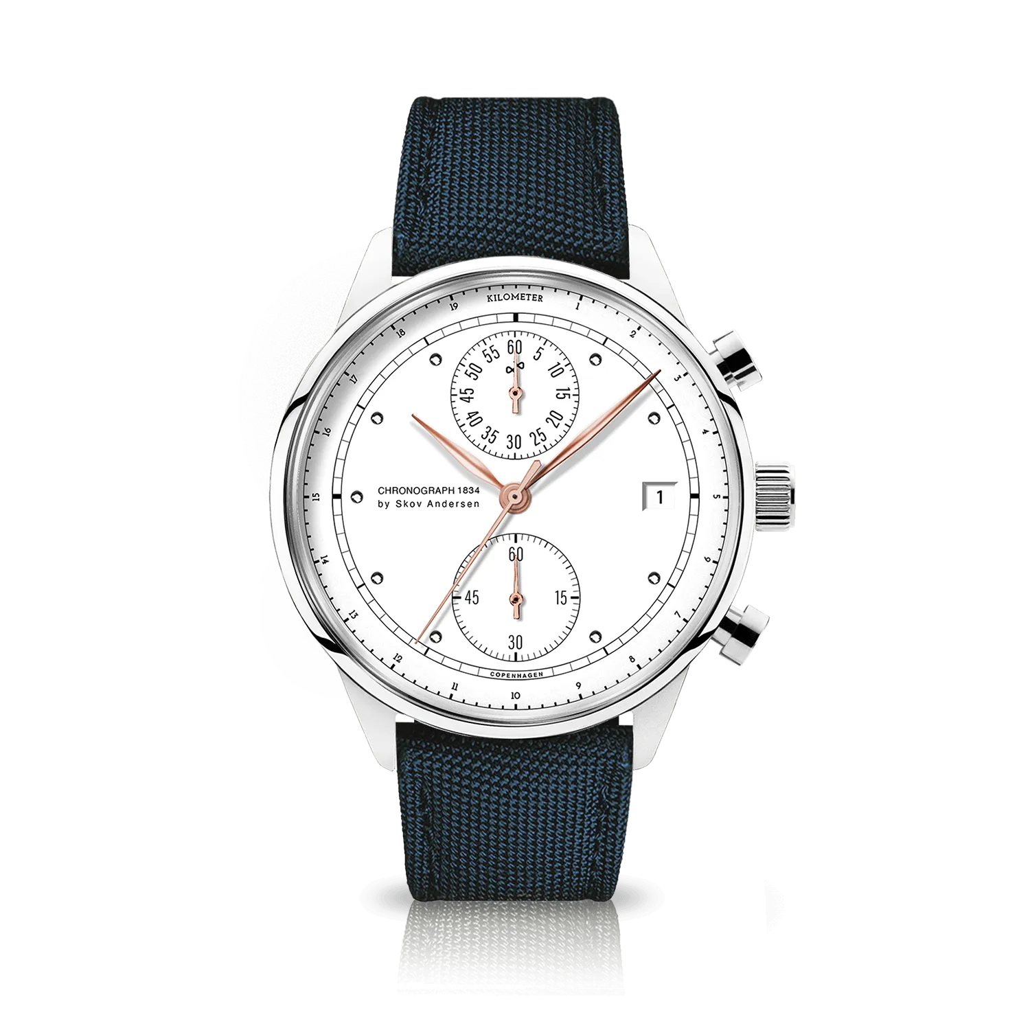 1834 Chronograph, Steel / White