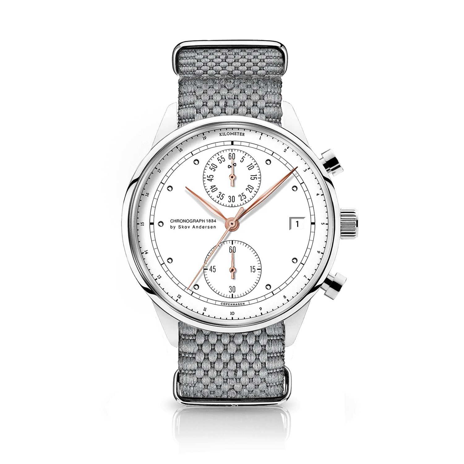1834 Chronograph, Steel / White