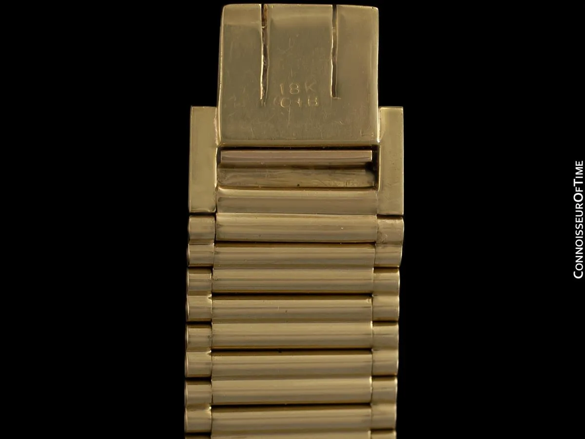 1960's Cartier by Girard Perregaux Vintage Ladies Watch with Bamboo Style Bracelet - 18K Gold