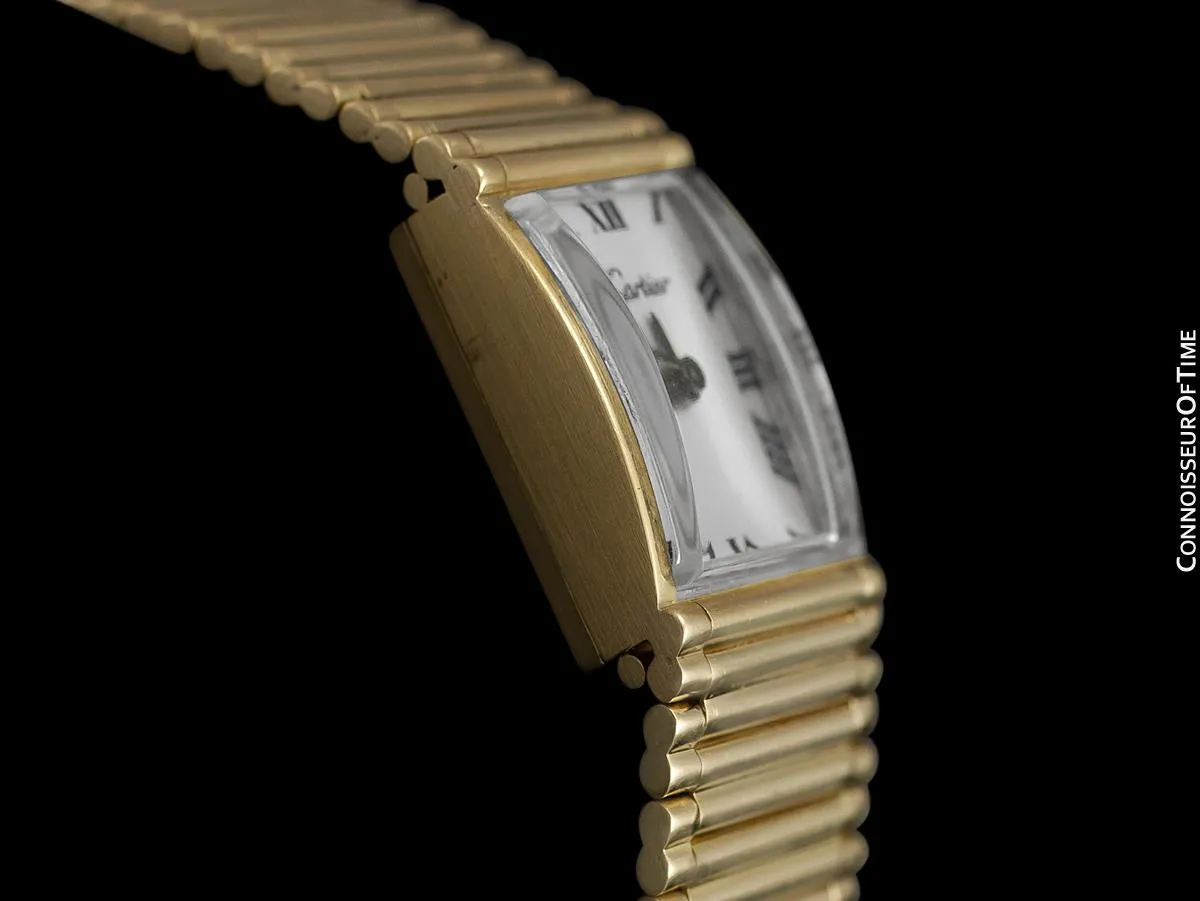 1960's Cartier by Girard Perregaux Vintage Ladies Watch with Bamboo Style Bracelet - 18K Gold