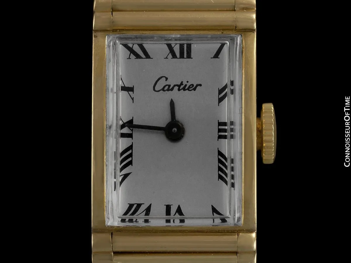 1960's Cartier by Girard Perregaux Vintage Ladies Watch with Bamboo Style Bracelet - 18K Gold