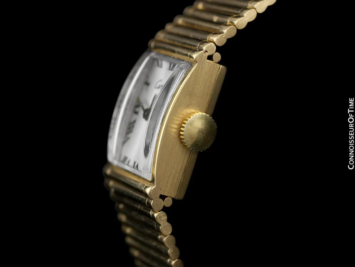 1960's Cartier by Girard Perregaux Vintage Ladies Watch with Bamboo Style Bracelet - 18K Gold