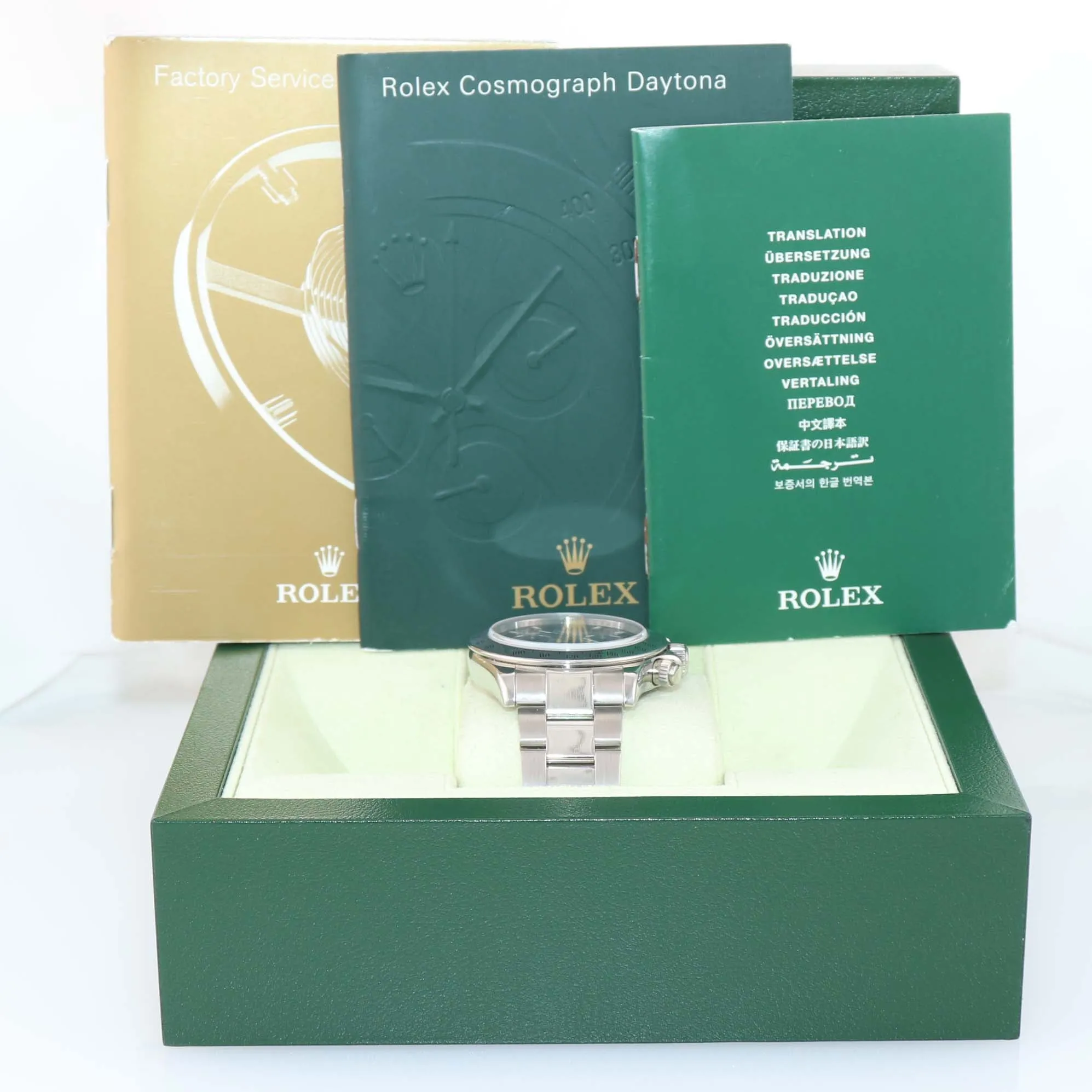 2009 MINT Rolex Daytona Cosmograph 116520 Black Steel Engraved Rehaut Watch Box