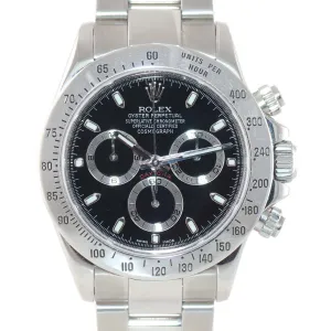 2009 MINT Rolex Daytona Cosmograph 116520 Black Steel Engraved Rehaut Watch Box