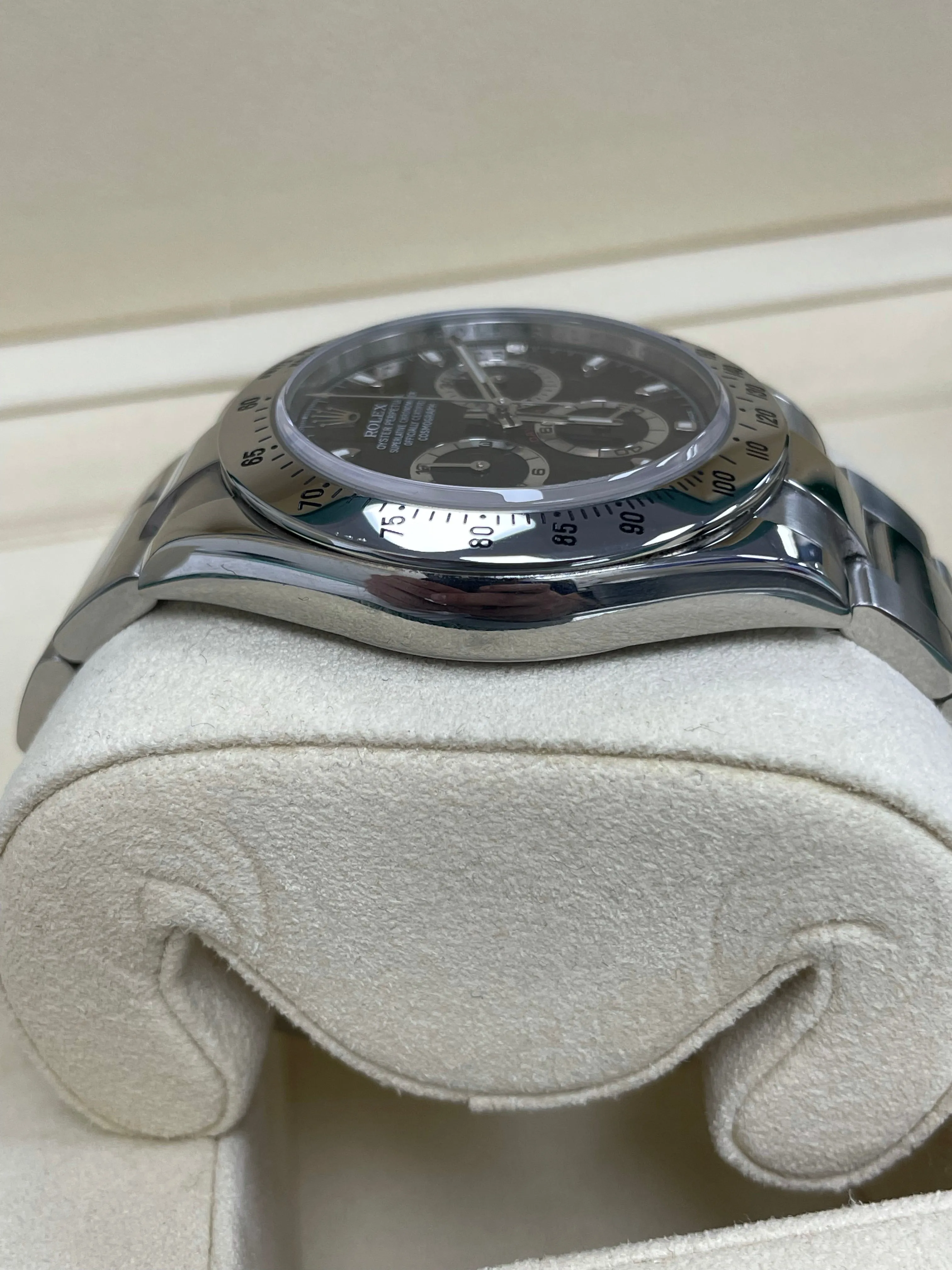 2014 Rolex Daytona Cosmograph CHROMALIGHT Black Steel 40mm Watch 116520