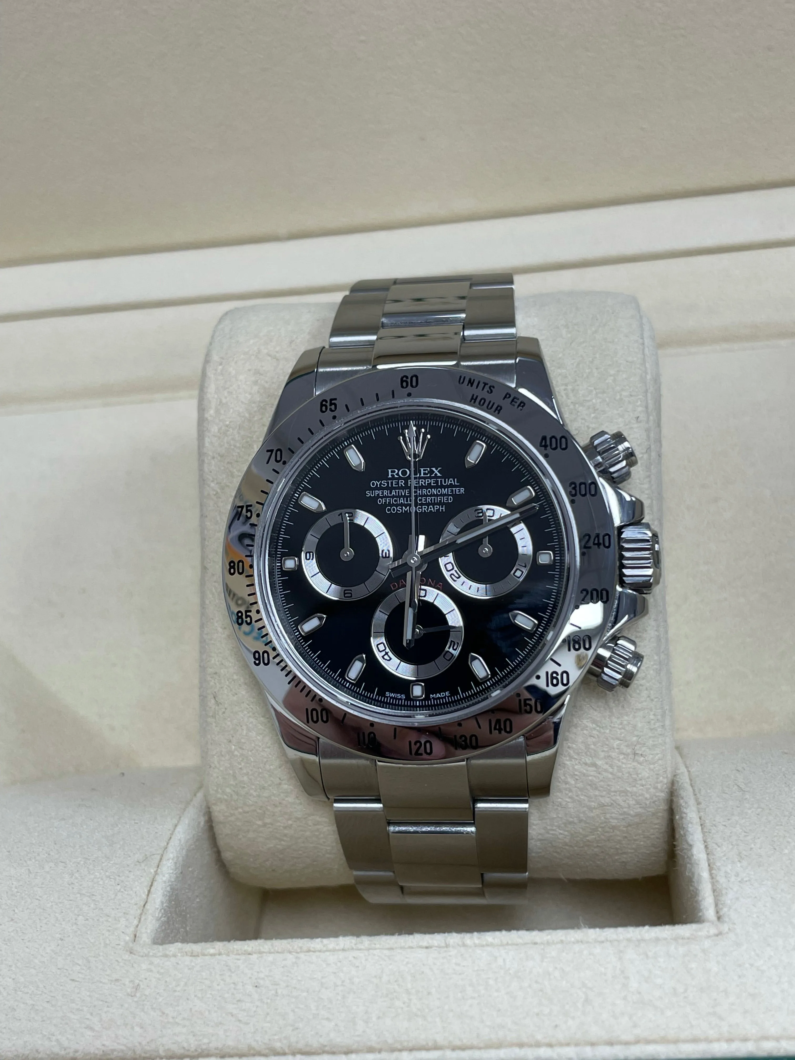 2014 Rolex Daytona Cosmograph CHROMALIGHT Black Steel 40mm Watch 116520