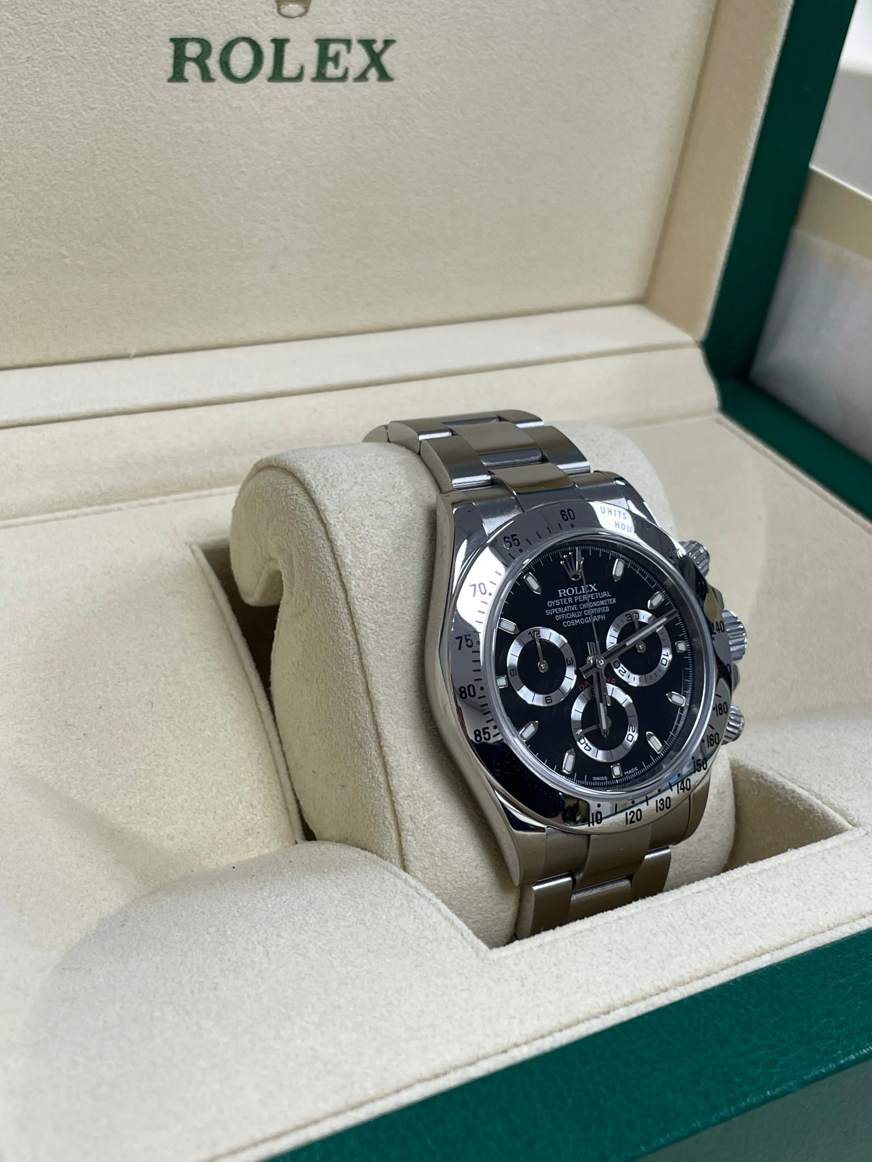 2014 Rolex Daytona Cosmograph CHROMALIGHT Black Steel 40mm Watch 116520