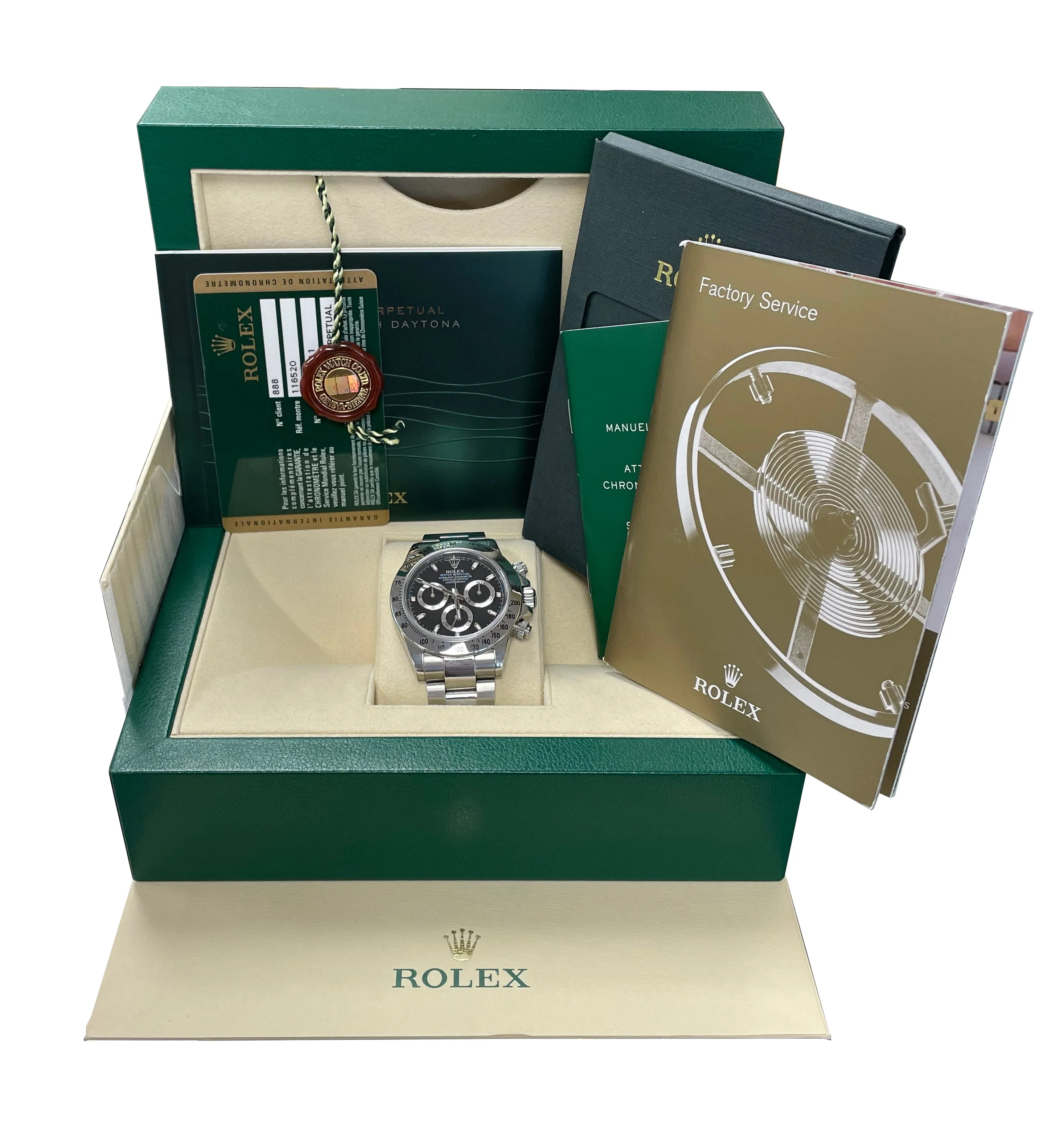 2014 Rolex Daytona Cosmograph CHROMALIGHT Black Steel 40mm Watch 116520