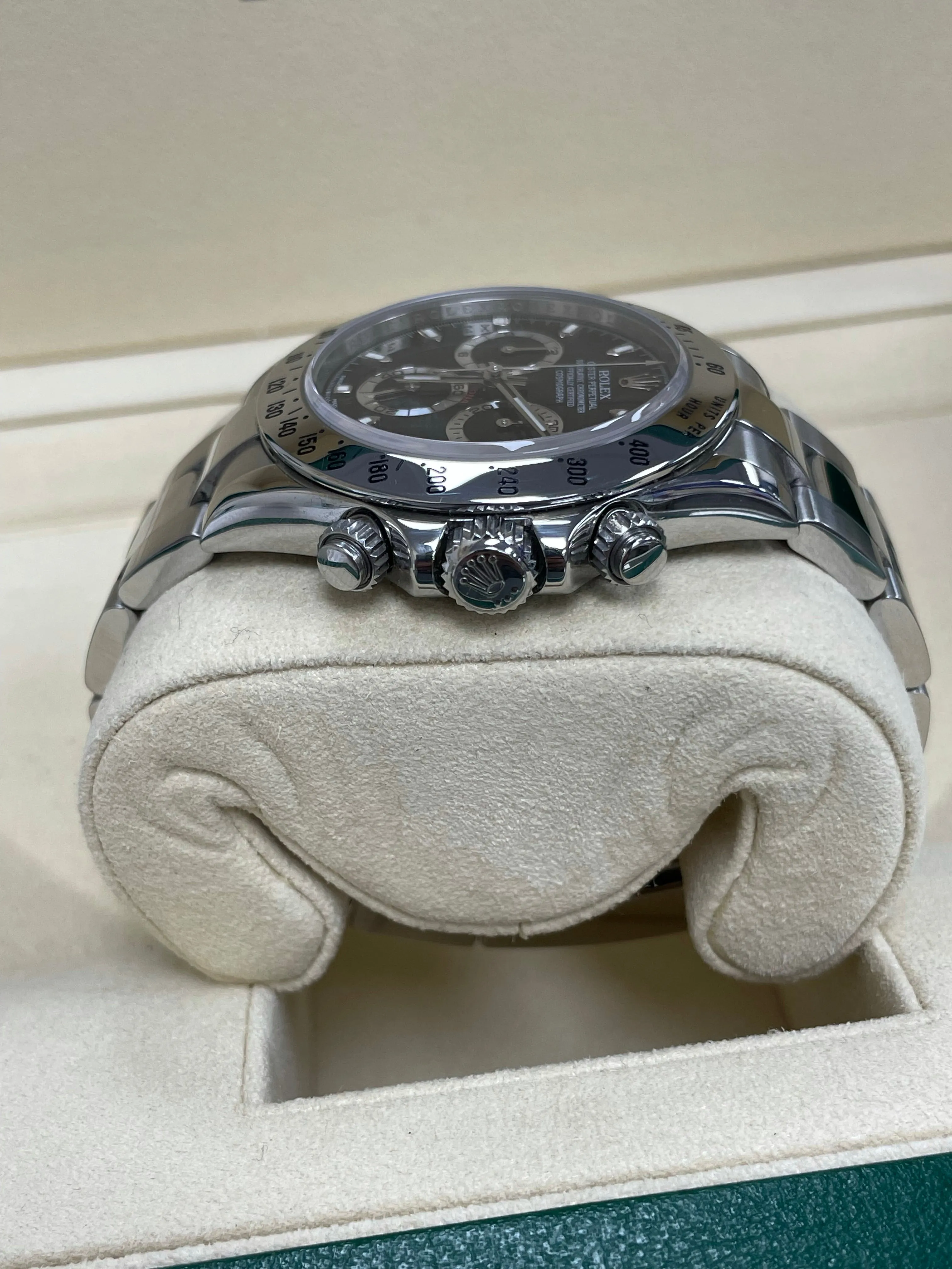 2014 Rolex Daytona Cosmograph CHROMALIGHT Black Steel 40mm Watch 116520