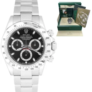 2014 Rolex Daytona Cosmograph CHROMALIGHT Black Steel 40mm Watch 116520