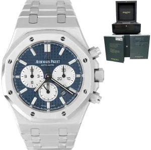 2017 Audemars Piguet Royal Oak Chronograph Blue Silver 41mm Stainless 26331 ST