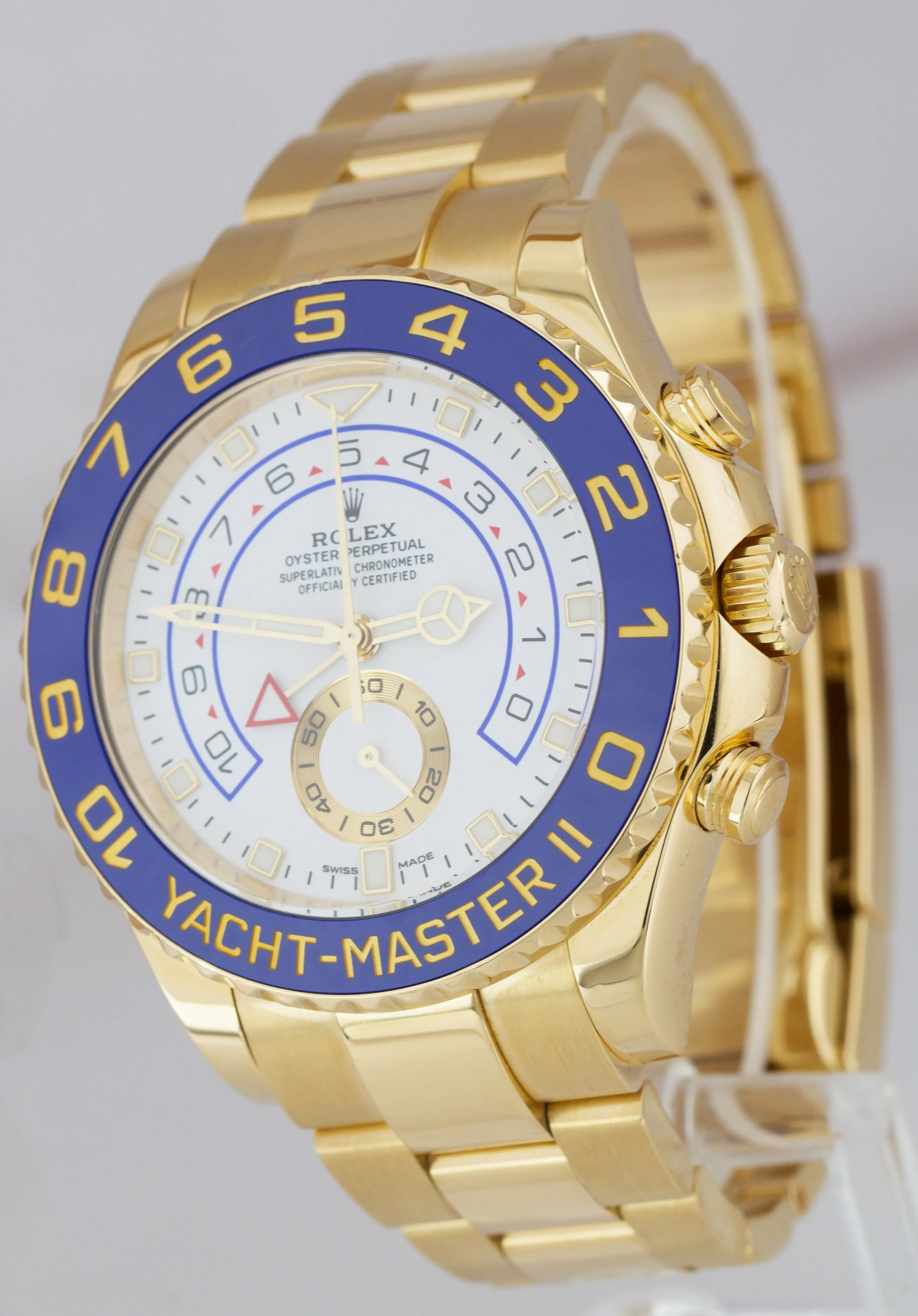 2018 Rolex Yacht-Master II Yellow Gold MERCEDES HANDS Regatta 44mm Watch 116688