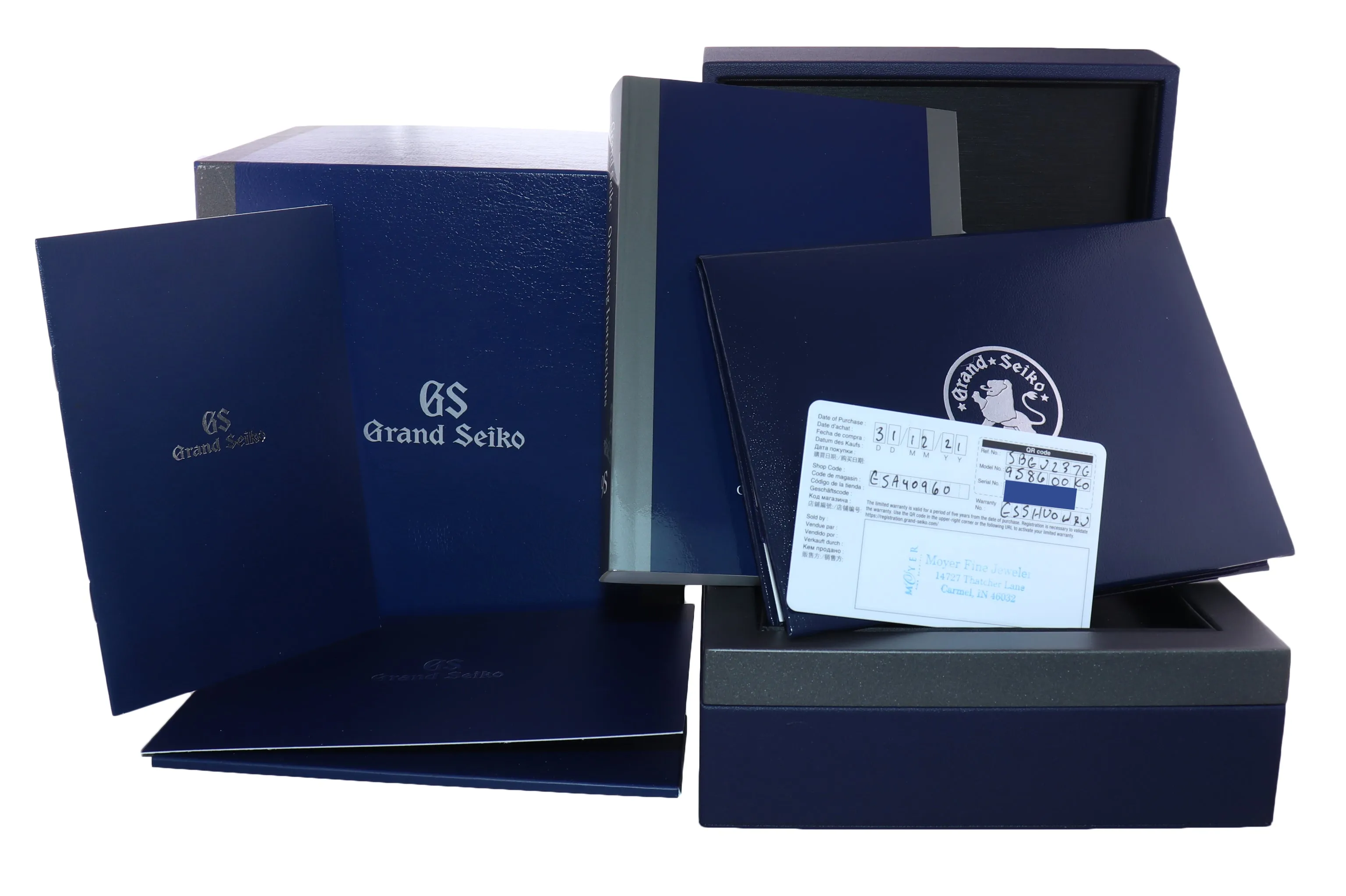 2021 PAPERS Grand Seiko Hi-Beat Sport 36000 GMT SBGJ237 Steel Blue 44mm Watch