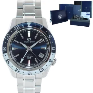 2021 PAPERS Grand Seiko Hi-Beat Sport 36000 GMT SBGJ237 Steel Blue 44mm Watch