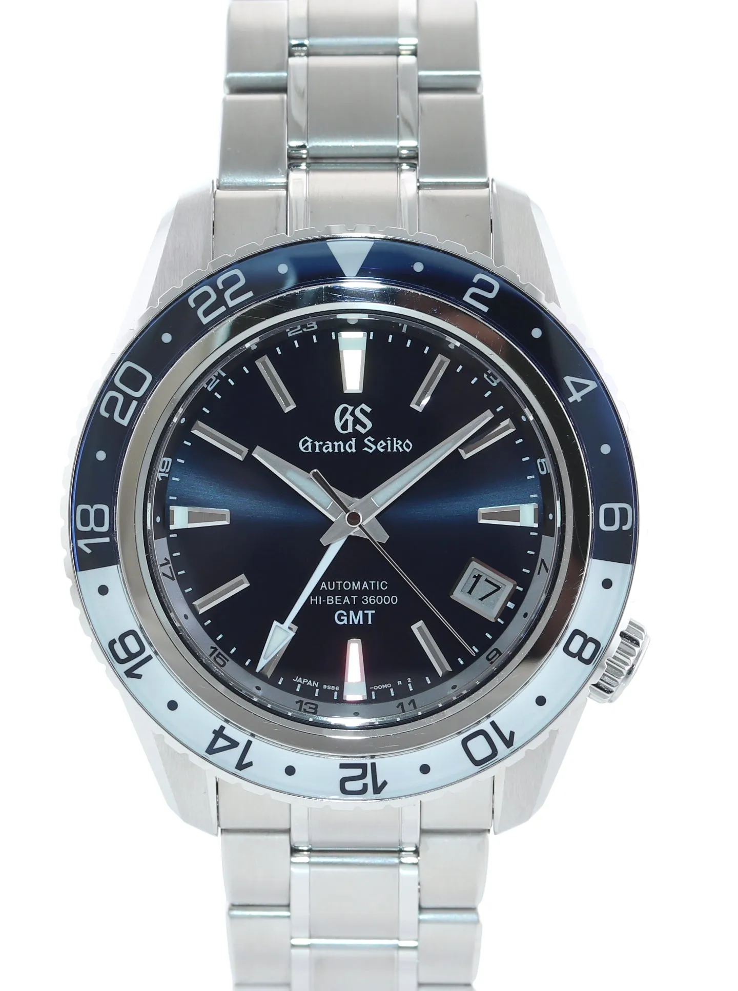 2021 PAPERS Grand Seiko Hi-Beat Sport 36000 GMT SBGJ237 Steel Blue 44mm Watch