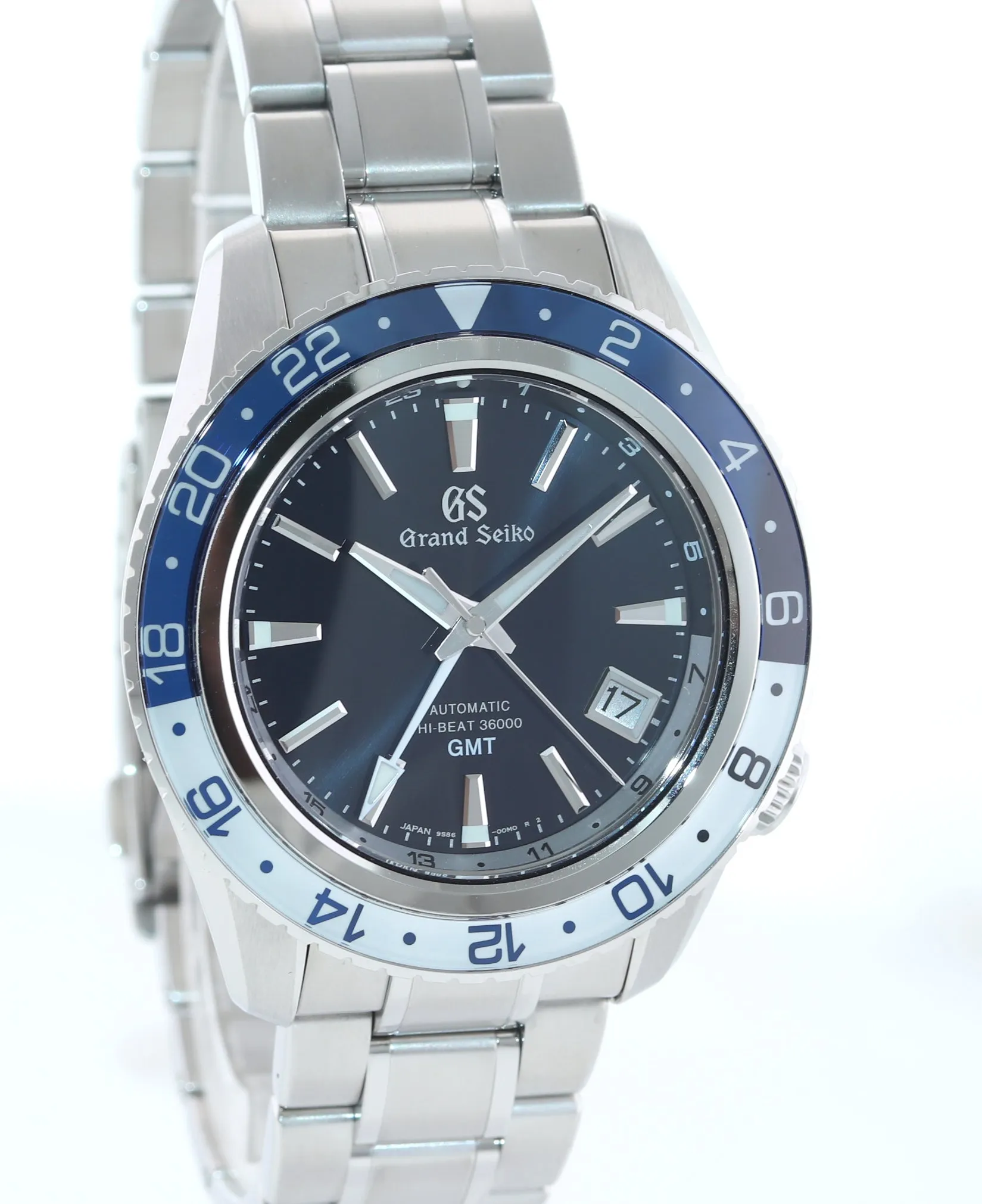 2021 PAPERS Grand Seiko Hi-Beat Sport 36000 GMT SBGJ237 Steel Blue 44mm Watch