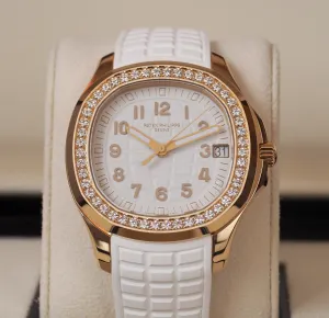 2021 Patek Phillipe Aquanaut Luce 5268 18K Rose Gold Diamond White 38.8mm Watch