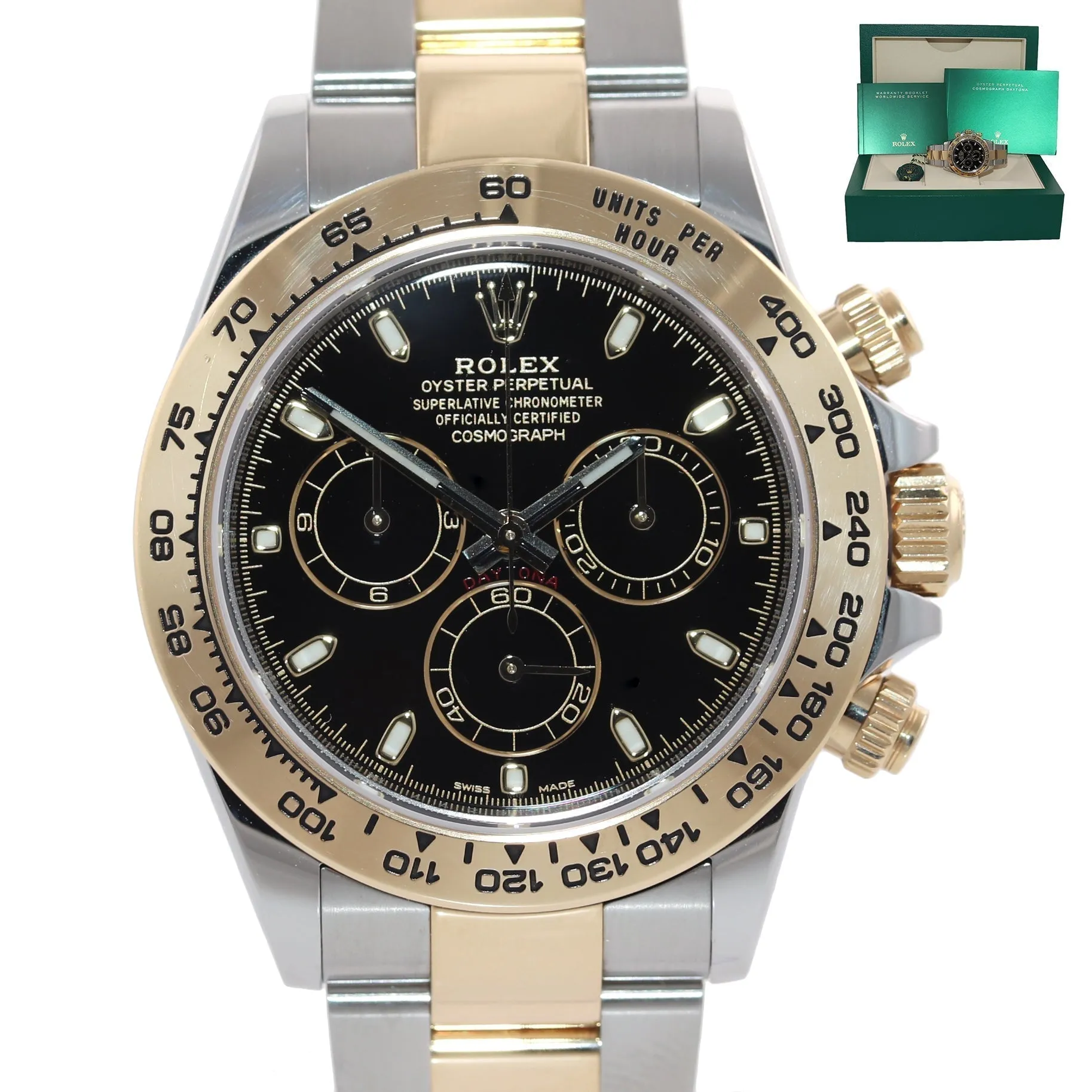 2021 Rolex Daytona Cosmograph 116503 Black Two Tone 18k Yellow Gold Watch Box