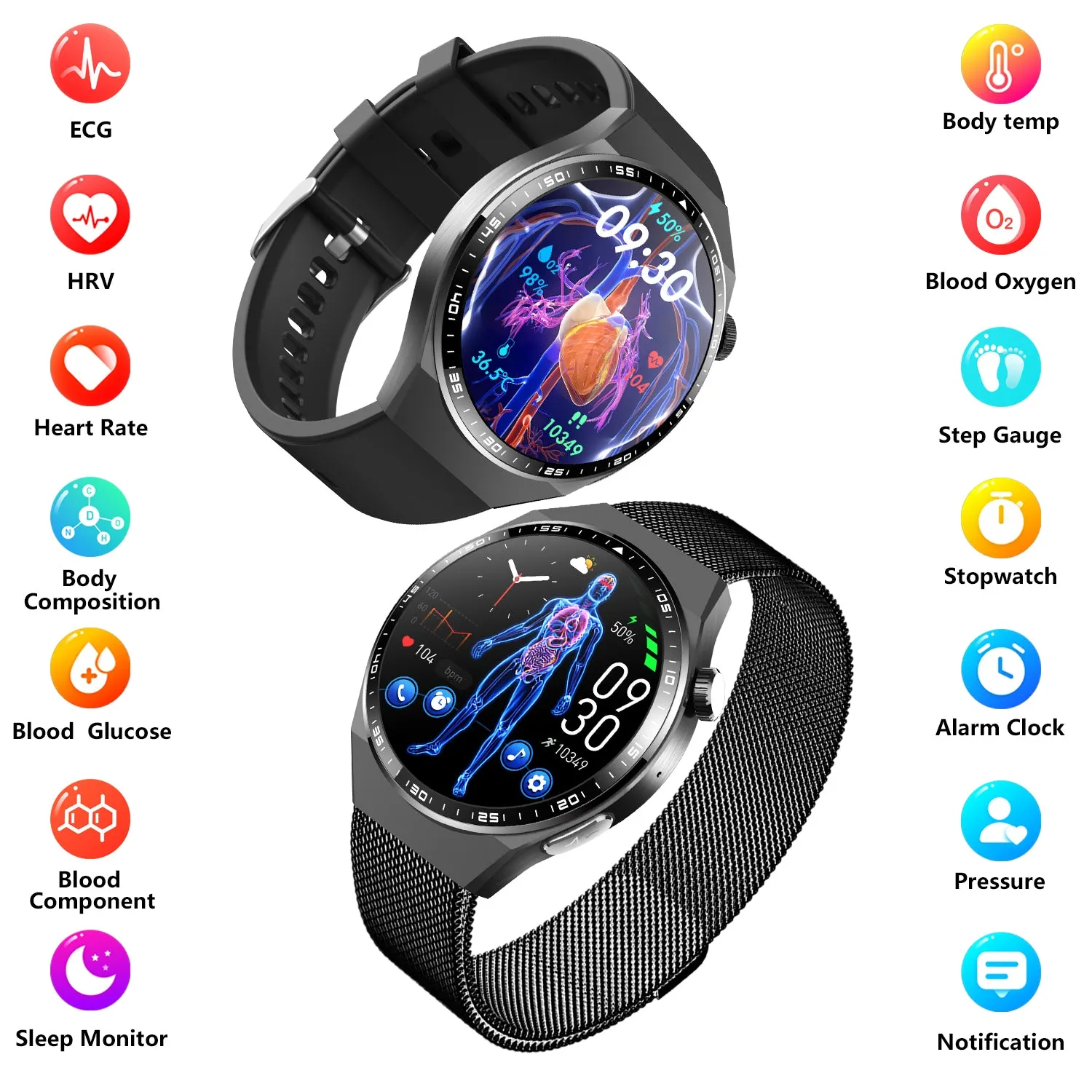 2024 New Accurate Measure ECG PPG Smart Watch Men Full Touch Screen Sport Fitness Watches Bluetooth For Android ios Smartwatch