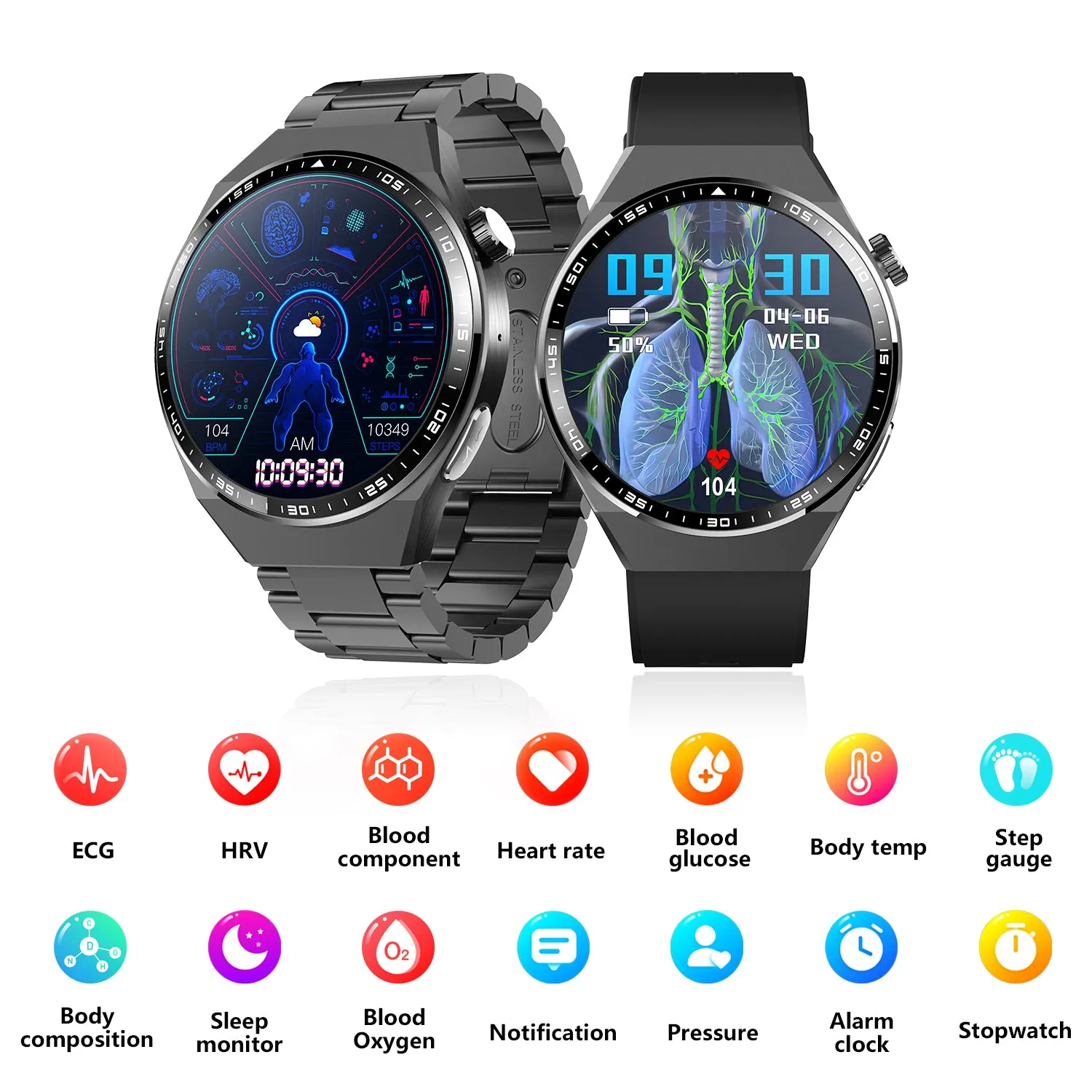 2024 New Accurate Measure ECG PPG Smart Watch Men Full Touch Screen Sport Fitness Watches Bluetooth For Android ios Smartwatch