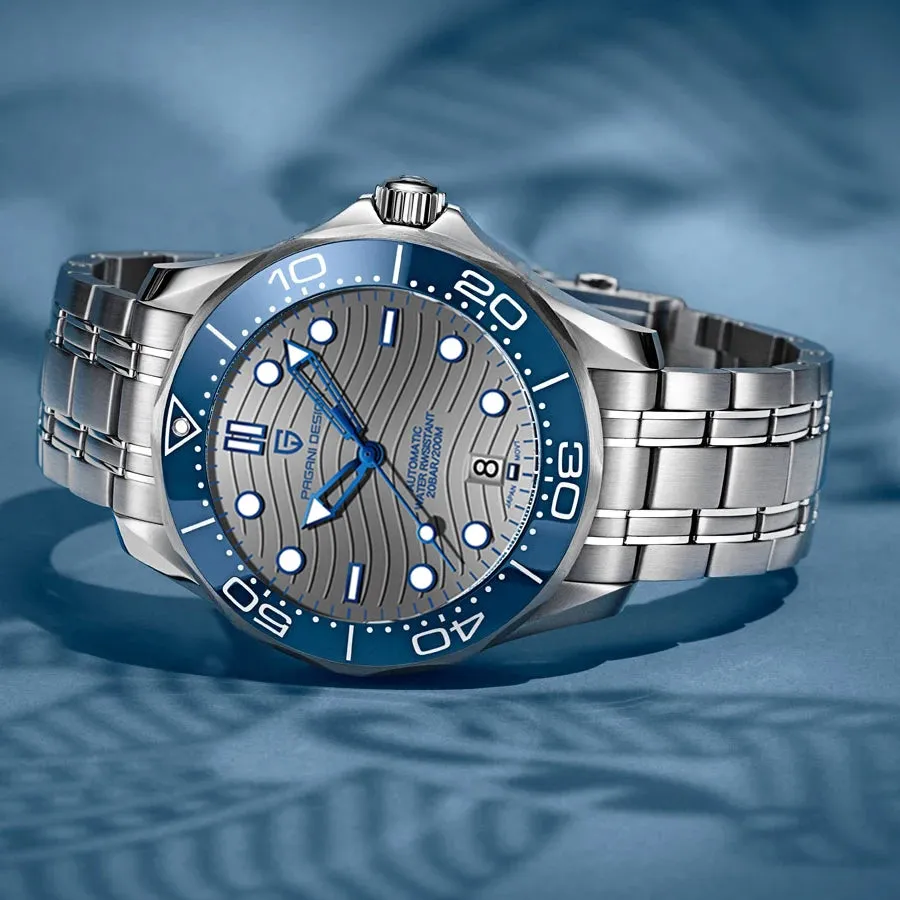 2024 New  Wave Men Mechanical Watch Luxury Automatic Watch for Men NH35 Sapphire Crystal Dive Wristwatch Clock Man