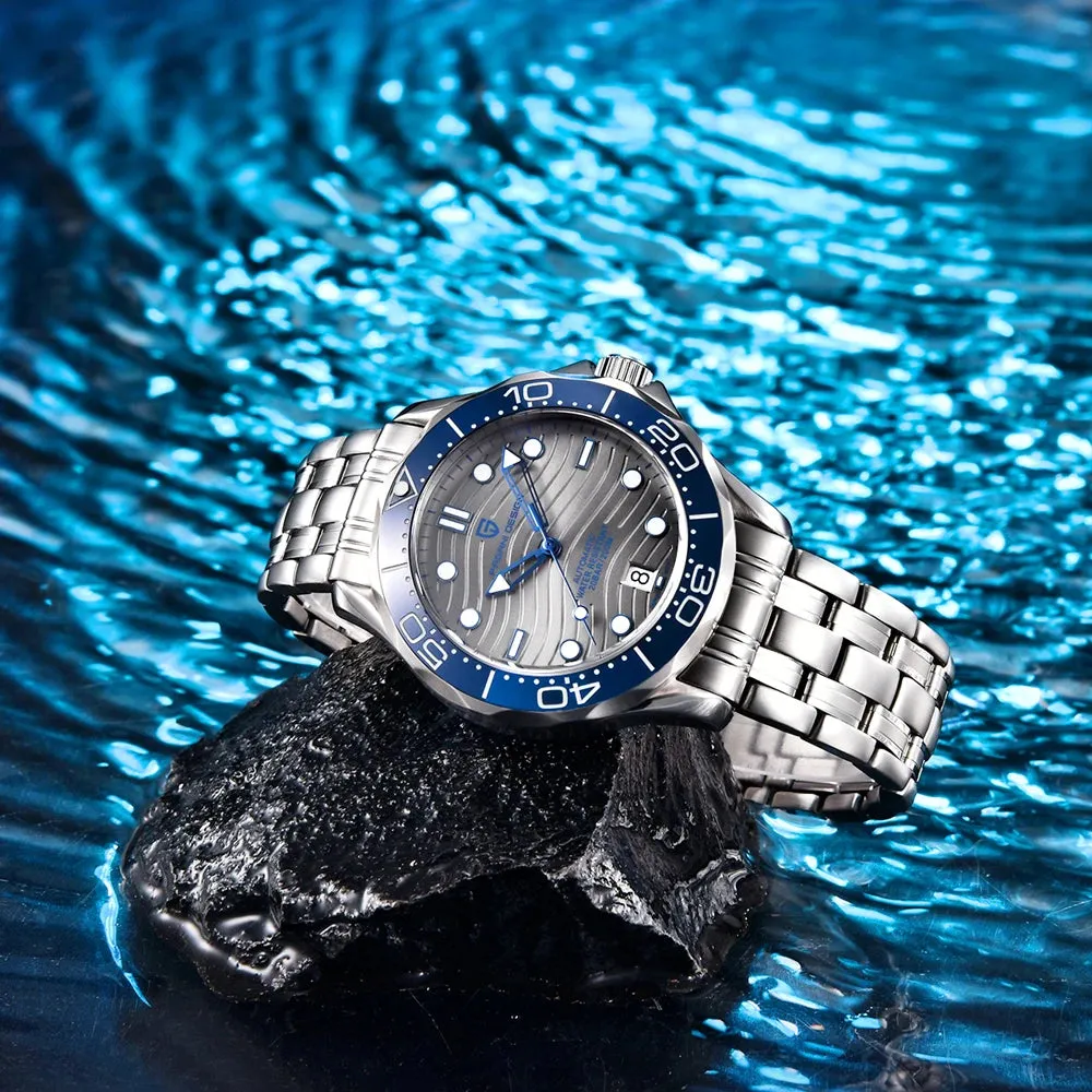 2024 New  Wave Men Mechanical Watch Luxury Automatic Watch for Men NH35 Sapphire Crystal Dive Wristwatch Clock Man
