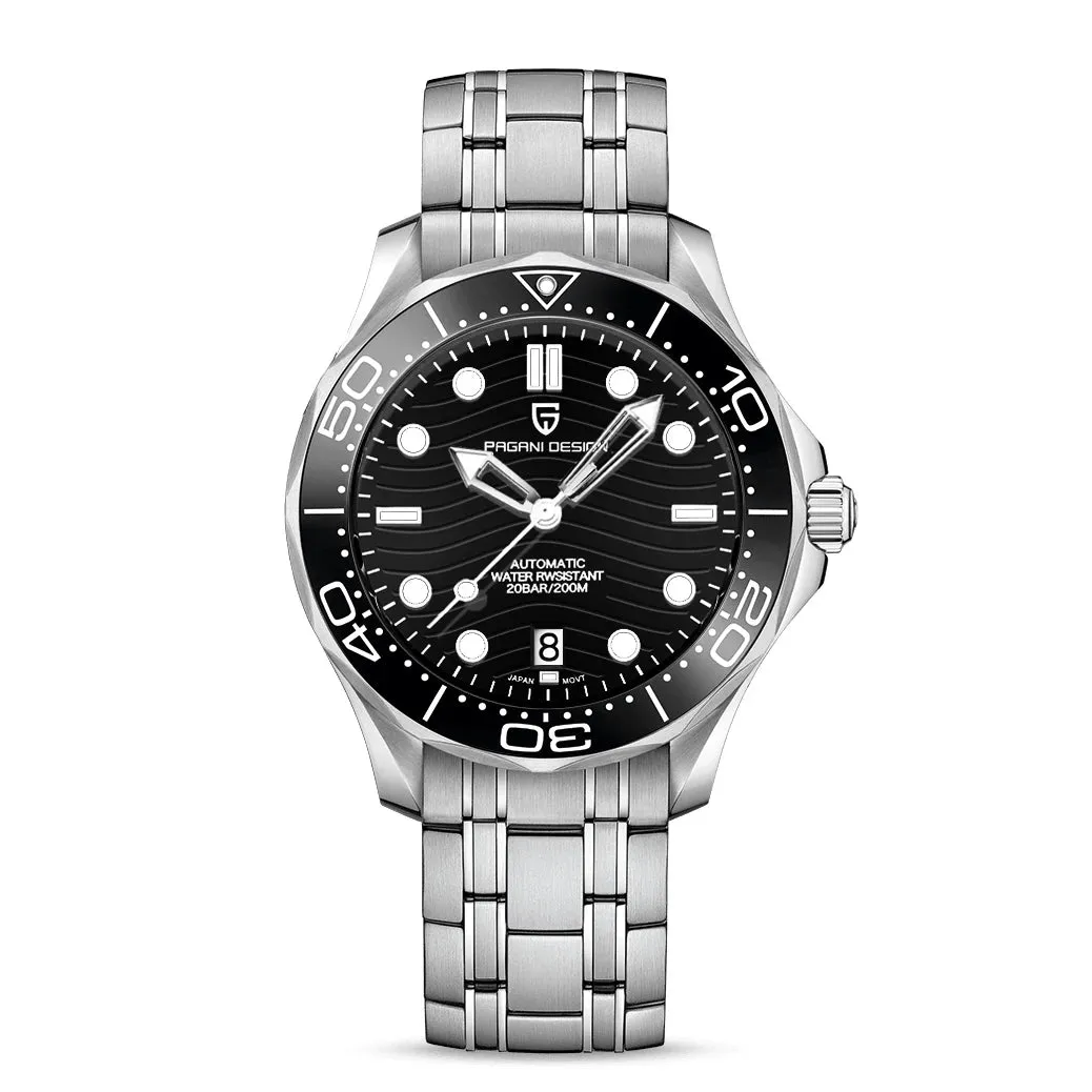 2024 New  Wave Men Mechanical Watch Luxury Automatic Watch for Men NH35 Sapphire Crystal Dive Wristwatch Clock Man
