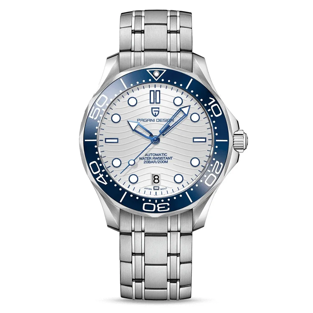 2024 New  Wave Men Mechanical Watch Luxury Automatic Watch for Men NH35 Sapphire Crystal Dive Wristwatch Clock Man