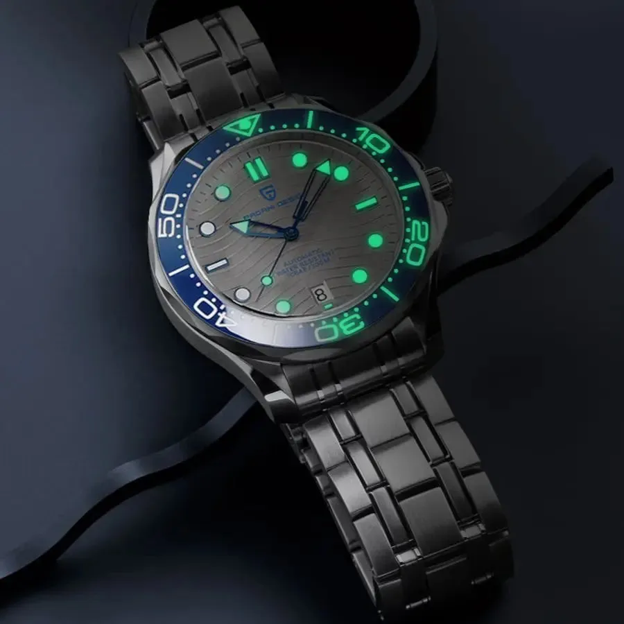 2024 New  Wave Men Mechanical Watch Luxury Automatic Watch for Men NH35 Sapphire Crystal Dive Wristwatch Clock Man