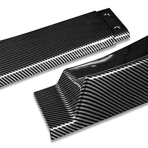 3Pcs Car Front Bumper Lips Spoiler Wing Body Kit with Vertical Stabilizers Compatible with Mercedes-Benz C180 C200 C250 C300 C350 C-Class W204 2012-2014, Carbon Fiber