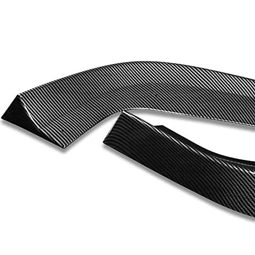 3Pcs Car Front Bumper Lips Spoiler Wing Body Kit with Vertical Stabilizers Compatible with Mercedes-Benz C180 C200 C250 C300 C350 C-Class W204 2012-2014, Carbon Fiber