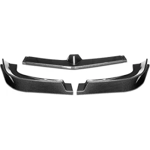 3Pcs Car Front Bumper Lips Spoiler Wing Body Kit with Vertical Stabilizers Compatible with Mercedes-Benz C180 C200 C250 C300 C350 C-Class W204 2012-2014, Carbon Fiber