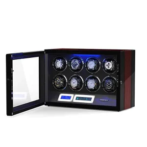 8 Watches Wooden Watch Winder Box with Built-in LED, JINS&VICO