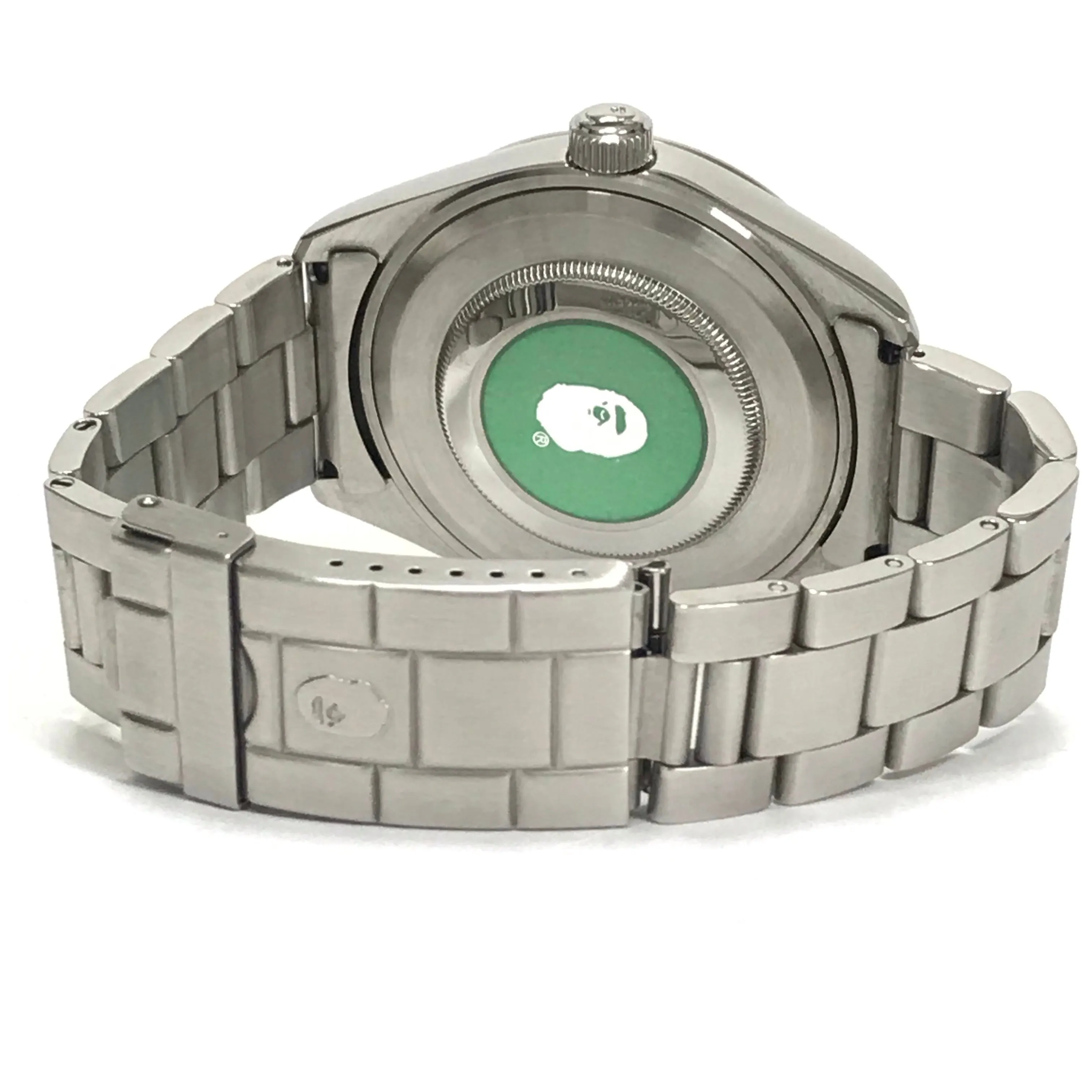 A Bathing Ape Bape Big Face Bapex Watch SIlver/White