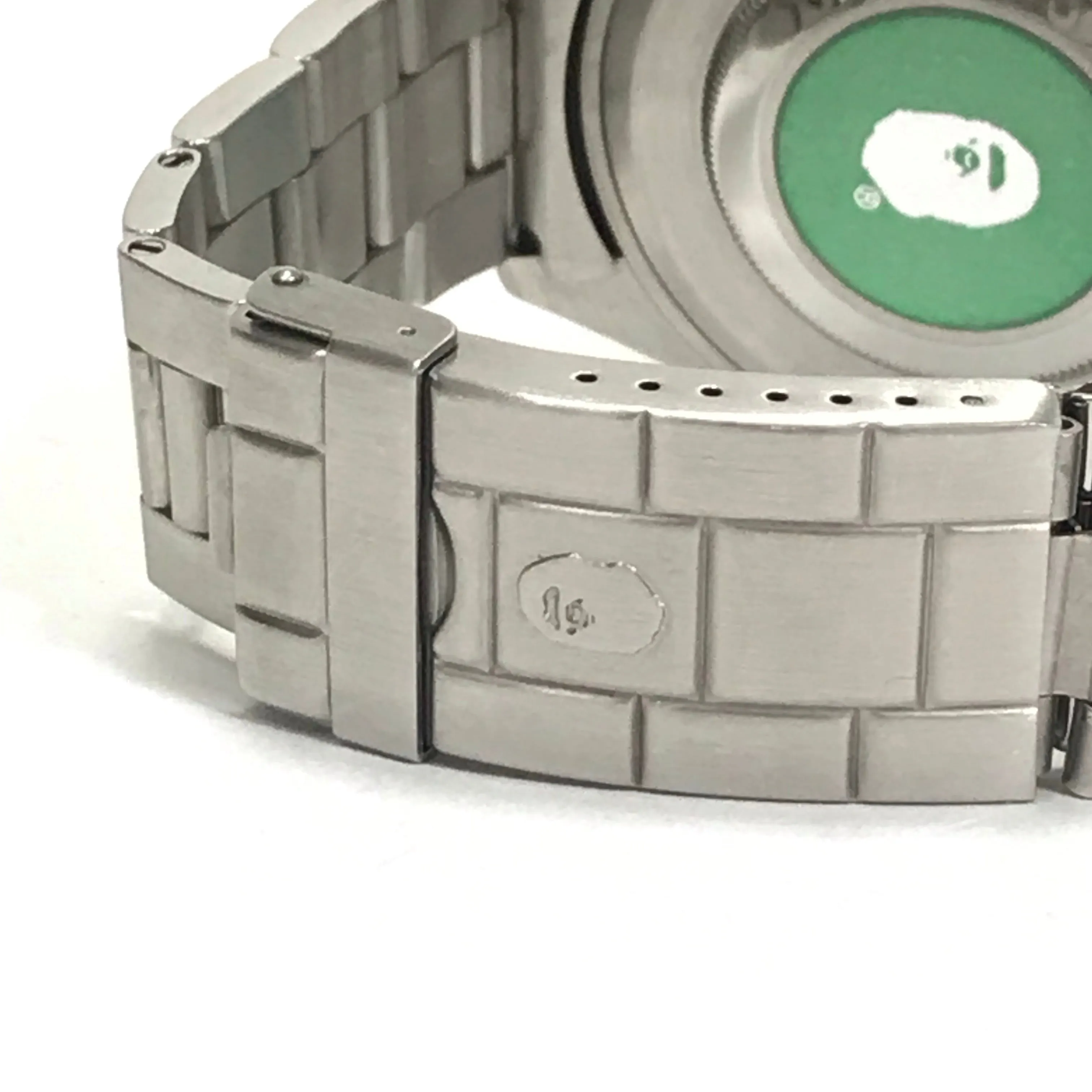 A Bathing Ape Bape Big Face Bapex Watch SIlver/White