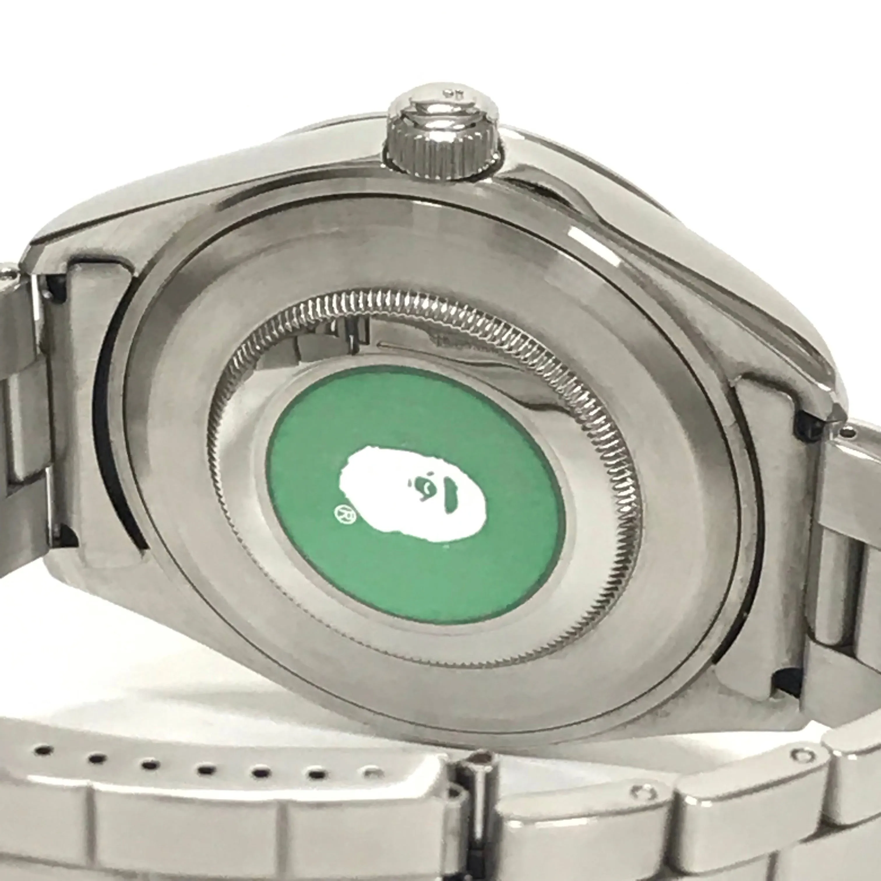 A Bathing Ape Bape Big Face Bapex Watch SIlver/White
