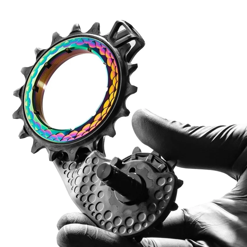 absoluteBLACK HOLLOWcage Carbon Derailleur Cage (for Shimano) - Black/Oil Slick