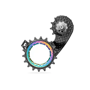 absoluteBLACK HOLLOWcage Carbon Derailleur Cage (for Shimano R9250) - Black/Rainbow