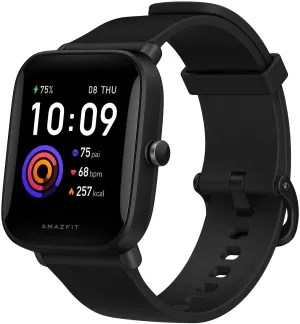 Amazfit Bip U Smart Watch Fitness Tracker for Men Women with 60  Sports Modes, 9-Day Battery Life, Blood Oxygen Breathing Heart Rate Sleep Monitor, 5 ATM Waterproof, for iPhone Android Phone (Black)