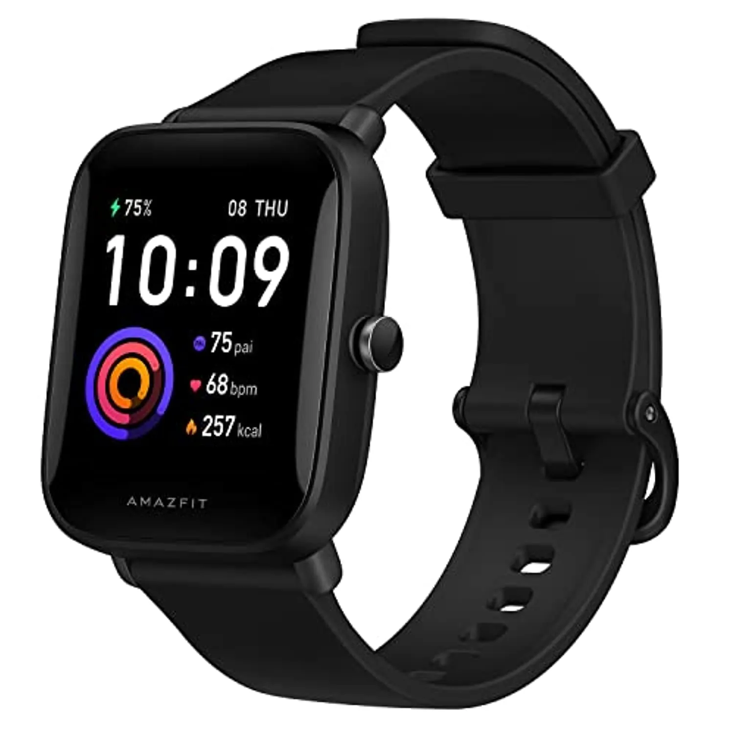 Amazfit Bip U Smart Watch Fitness Tracker for Men Women with 60  Sports Modes, 9-Day Battery Life, Blood Oxygen Breathing Heart Rate Sleep Monitor, 5 ATM Waterproof, for iPhone Android Phone (Black)